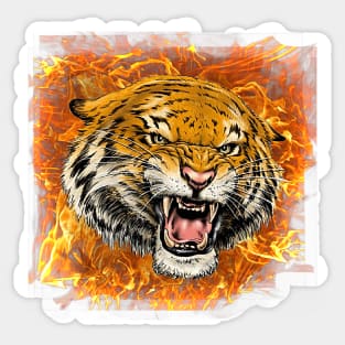 tiger fire Sticker